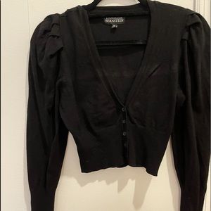 DANIELLE BERNSTEIN puff sleeve crop cardigan